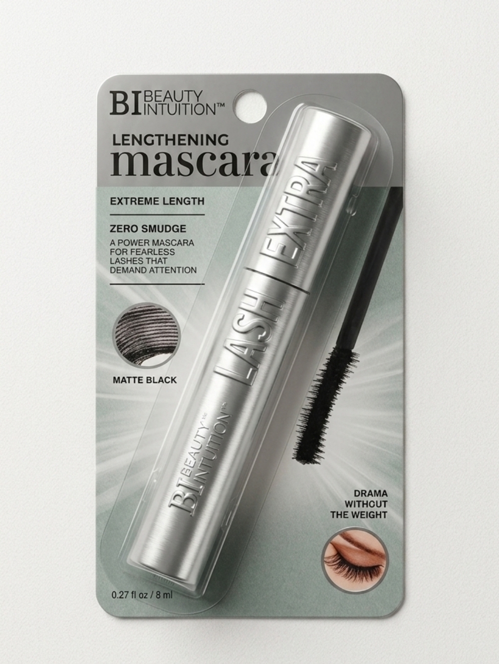 BI Beauty Intuition Lash Extra Lengthening Mascara - Matte Black New